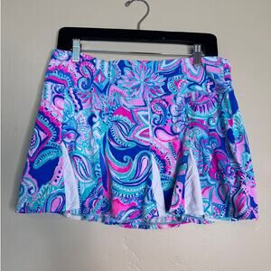 Lilly Pulitzer UPF Luxletic Marlene Skort Multi Living The Dream LARGE